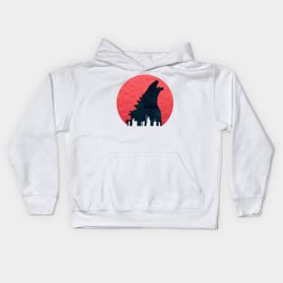 GODZILLA OVER THE CITY AT SUNSET Kids Hoodie